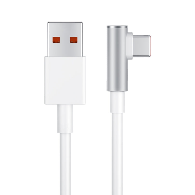 Original Xiaomi 6A USB to USB-C / Type-C 90 Degree Elbow Fast Charging Data Cable, Length: 1.5m, 6A, Length: 1.5m – Fast Charging, Aluminum Alloy, Data Transmission