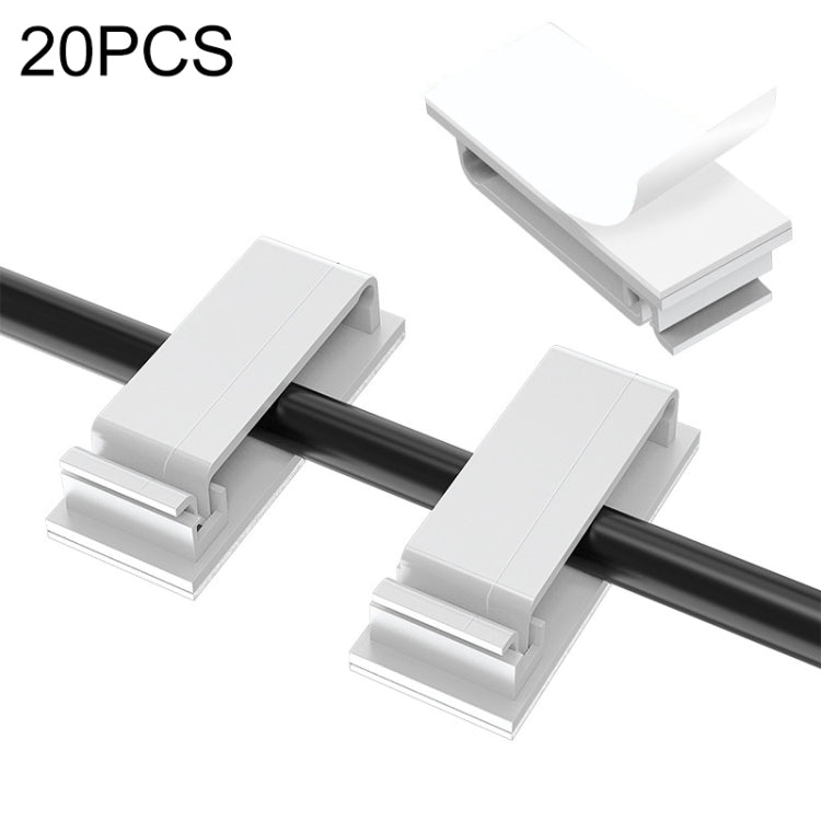 HG2613 20 PCS Desktop Data Cable Organizer Fixing Clip – Durable Build, Easy to Use White