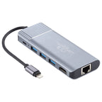 6 in 1 USB 2.0 x 3 + HDMI + RJ45 + 8 Pin Female Charging Port to 8 Pin Male Multi-function Dock Station Adapter, 79591 79591