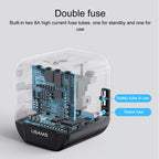 USAMS US-CC173 T55 12W Universal Multi Plug Travel Charger, US-CC173 T55 – TPU