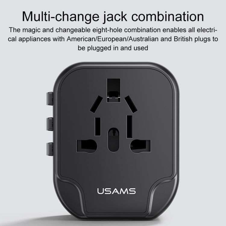 USAMS US-CC173 T55 12W Universal Multi Plug Travel Charger, US-CC173 T55 – TPU