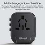 USAMS US-CC173 T55 12W Universal Multi Plug Travel Charger, US-CC173 T55 – TPU