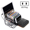 WLX-815 100W 15 Ports USB Fast Charging Dock Smart Charger with Phone & Tablet Holder, 100W US Plug, 100W EU Plug, 100W UK Plug, 100W AU Plug 100W US Plug IP8G7641
