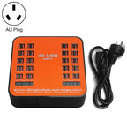 WLX-840 200W 40 Ports USB Digital Display Smart Charging Station AC100-240V, AU Plug (Black+Orange), AU Plug – TPU AU Plug