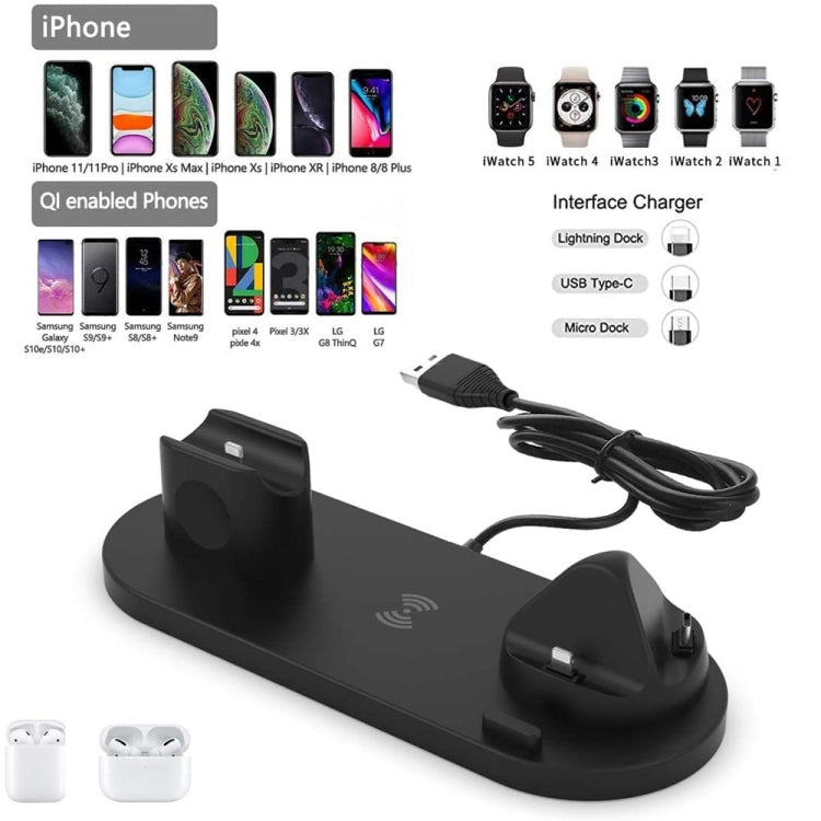 HQ-UD15-upgraded 6 in 1 Wireless Charger For iPhone, Apple Watch,...