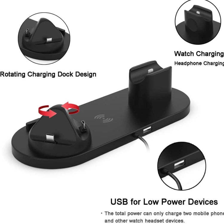 HQ-UD15-upgraded 6 in 1 Wireless Charger For iPhone, Apple Watch,...