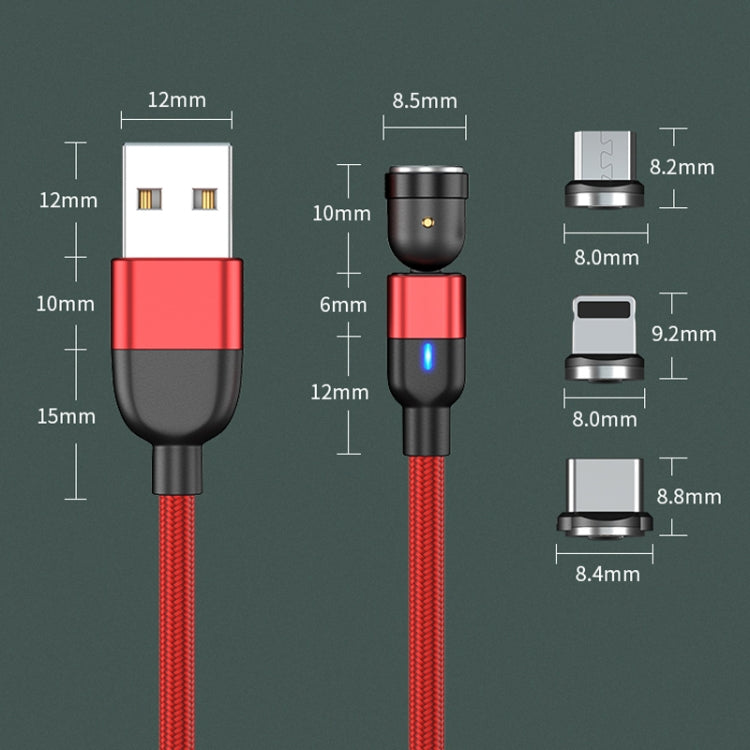 2m 3A Output 3 in 1 USB to 8 Pin + USB-C / Type-C + Micro USB 540 Degree Rotating Magnetic Data Sync Charging Cable, 2m 3 in 1 – Wear-resistant, Magnetic, Fast Charging