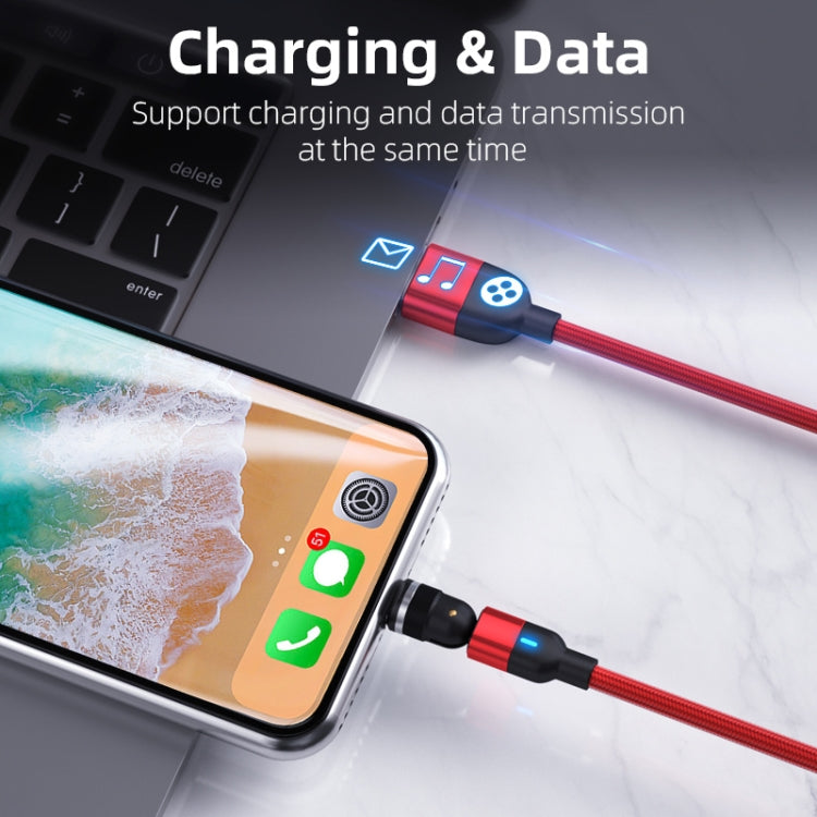 2m 3A Output 3 in 1 USB to 8 Pin + USB-C / Type-C + Micro USB 540 Degree Rotating Magnetic Data Sync Charging Cable, 2m 3 in 1 – Wear-resistant, Magnetic, Fast Charging