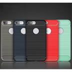 Protective Case – For iPhone 8 Plus Brushed Texture Fiber TPU Rugged Armor Protective...
