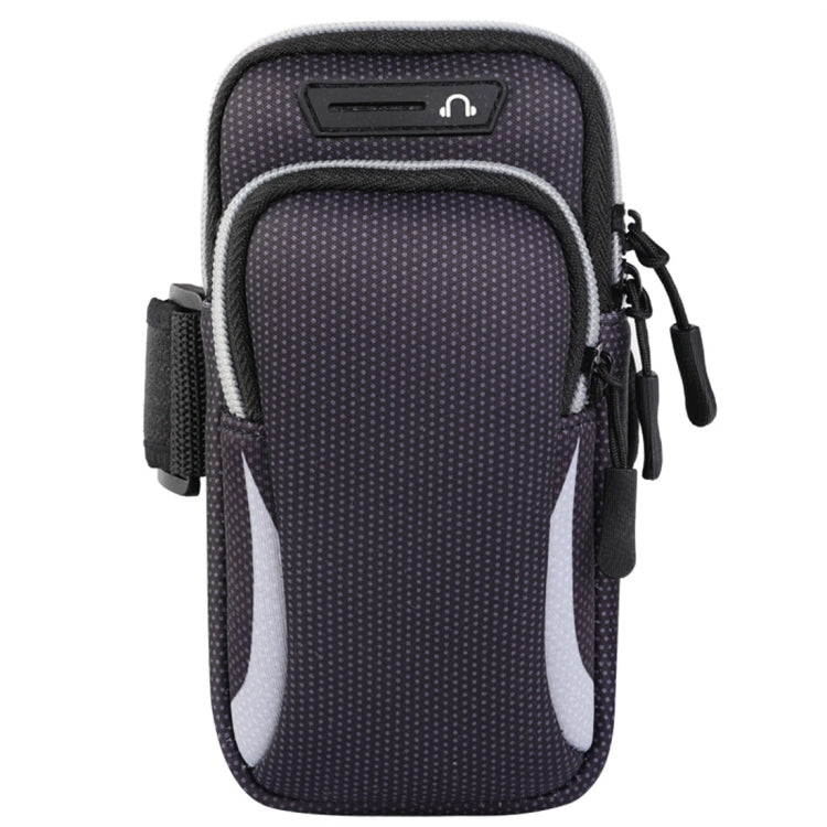 Multi-functional Universal Double Layer Zipper Sport Arm Case Phone Bag with Earphone Hole for 6.6 Inch or Below Smartphones – Waterproof Grey