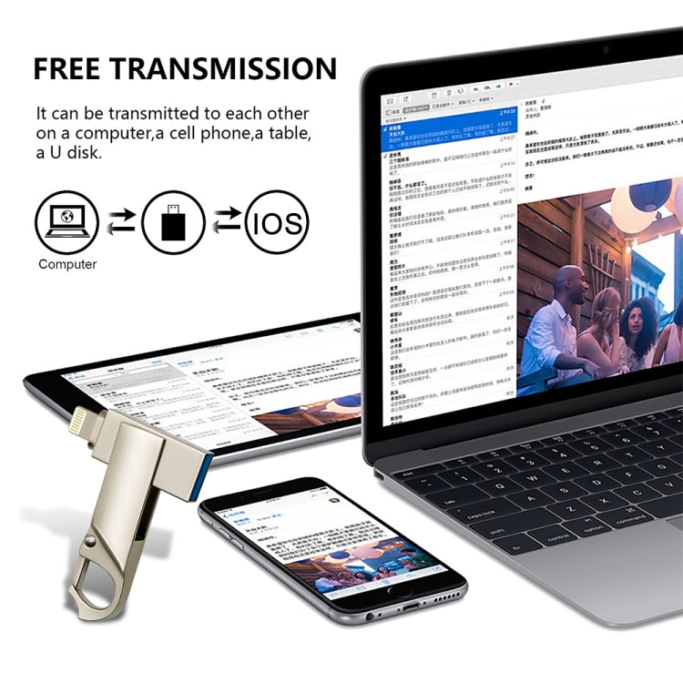 RQW-10F USB Flash Drive – 2 in 1 USB 2.0 & 8 Pin 128GB Keychain Flash Drive, RQW-10F