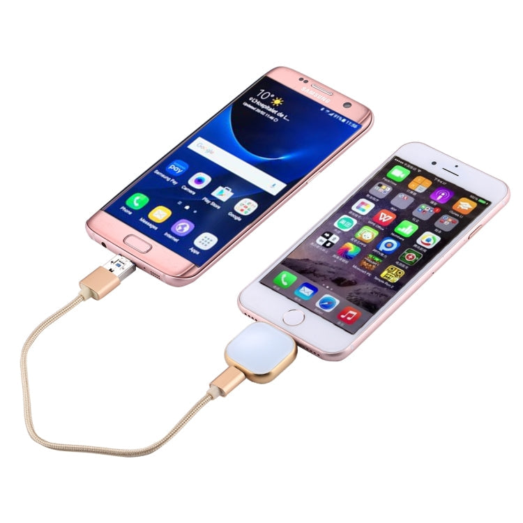 RQW-18S USB Flash Drive – 8 Pin 64GB Multi-functional Flash Disk Drive with USB / Micro USB to... (Gold)