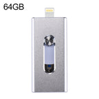 RQW-02 USB Flash Drive – 3 in 1 USB 2.0 & 8 Pin & Micro USB 64GB Flash Drive, RQW-02 Silver RQW-02 Silver