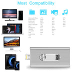 RQW-02 USB Flash Drive – 3 in 1 USB 2.0 & 8 Pin & Micro USB 128GB Flash Drive, RQW-02 Gold