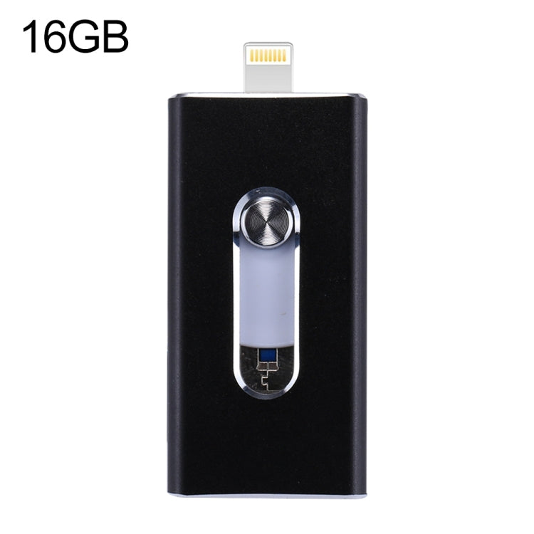 RQW-02 USB Flash Drive – 3 in 1 USB 2.0 & 8 Pin & Micro USB 16GB Flash Drive, RQW-02 Silver,... RQW-02 Black Black