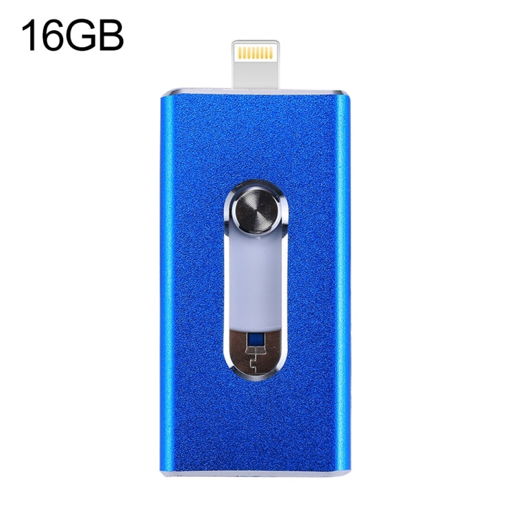 RQW-02 USB Flash Drive – 3 in 1 USB 2.0 & 8 Pin & Micro USB 16GB Flash Drive, RQW-02 Silver,... RQW-02 Blue Blue