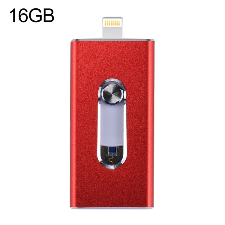 RQW-02 USB Flash Drive – 3 in 1 USB 2.0 & 8 Pin & Micro USB 16GB Flash Drive, RQW-02 Silver,... RQW-02 Red Red