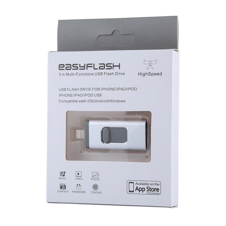 USB Flash Drive – easyflash RQW-01B 3 in 1 USB 2.0 & 8 Pin & Micro USB 64GB Flash Drive,...