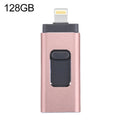 USB Flash Drive – easyflash RQW-01B 3 in 1 USB 2.0 & 8 Pin & Micro USB 128GB Flash Drive,... RQW-01B Rose Gold