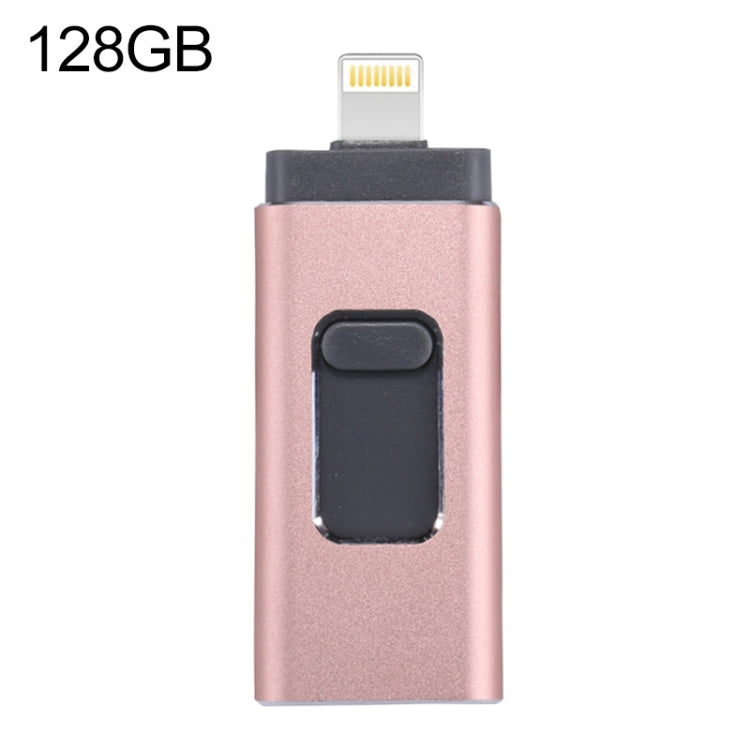 USB Flash Drive – easyflash RQW-01B 3 in 1 USB 2.0 & 8 Pin & Micro USB 128GB Flash Drive,... RQW-01B Rose Gold
