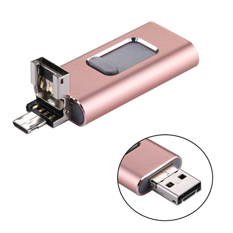 USB Flash Drive – easyflash RQW-01B 3 in 1 USB 2.0 & 8 Pin & Micro USB 128GB Flash Drive,...