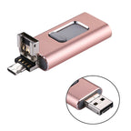 USB Flash Drive – easyflash RQW-01B 3 in 1 USB 2.0 & 8 Pin & Micro USB 128GB Flash Drive,...