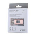 USB Flash Drive – easyflash RQW-01B 3 in 1 USB 2.0 & 8 Pin & Micro USB 128GB Flash Drive,...