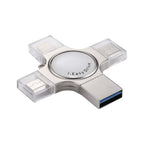 RQW-11S USB Flash Drive – 4 in 1 USB 2.0 & 8 Pin & Micro USB & USB-C / Type-C 128GB Flash Drive,...