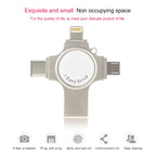 RQW-11S USB Flash Drive – 4 in 1 USB 2.0 & 8 Pin & Micro USB & USB-C / Type-C 128GB Flash Drive,...