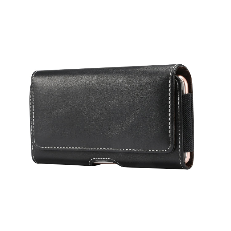 Men Lambskin Texture Multi-functional Universal Mobile Phone Waist Pack Leather Case for 5.2 Inch or Below Smartphones – Leather, For 5.2 Inch