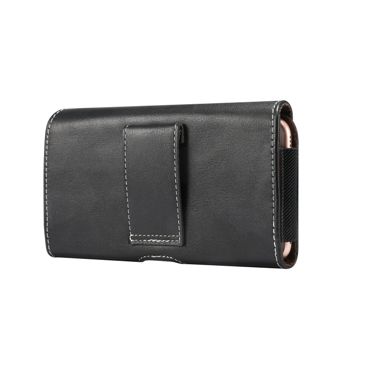 Men Lambskin Texture Multi-functional Universal Mobile Phone Waist Pack Leather Case for 5.2 Inch or Below Smartphones – Leather, For 5.2 Inch