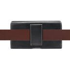 Men Lambskin Texture Multi-functional Universal Mobile Phone Waist Pack Leather Case for 5.2 Inch or Below Smartphones – Leather, For 5.2 Inch