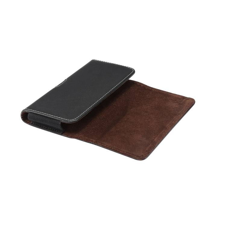 Men Lambskin Texture Multi-functional Universal Mobile Phone Waist Pack Leather Case for 5.2 Inch or Below Smartphones – Leather, For 5.2 Inch