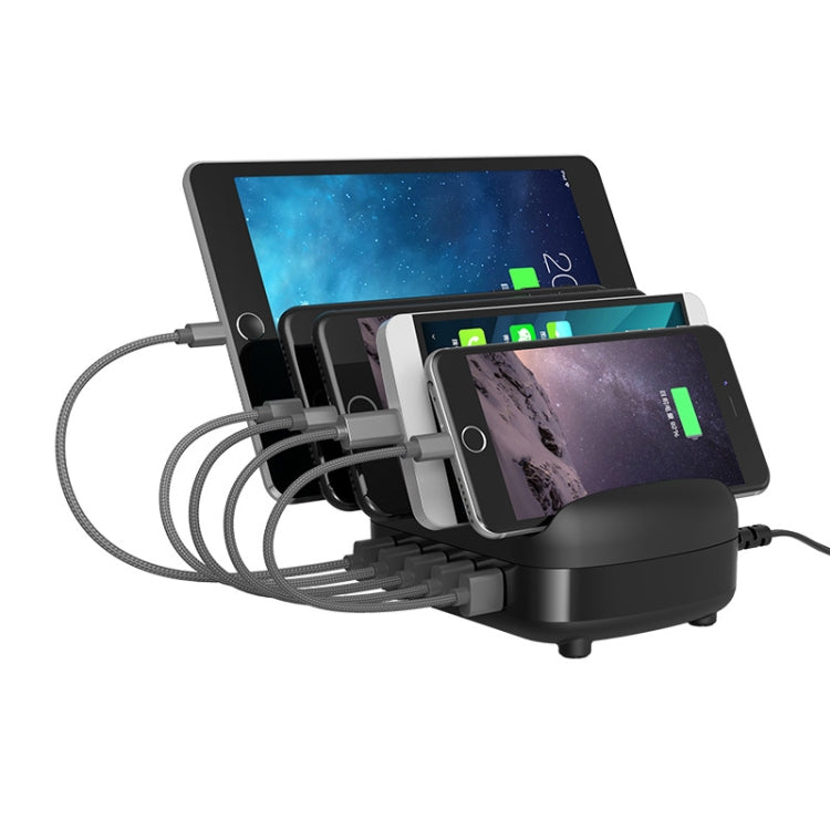 ORICO DUK-5P 40W 5 USB Ports Smart Charging Station with Phone & Tablet Stand, EU Plug – TPU EU Plug Black