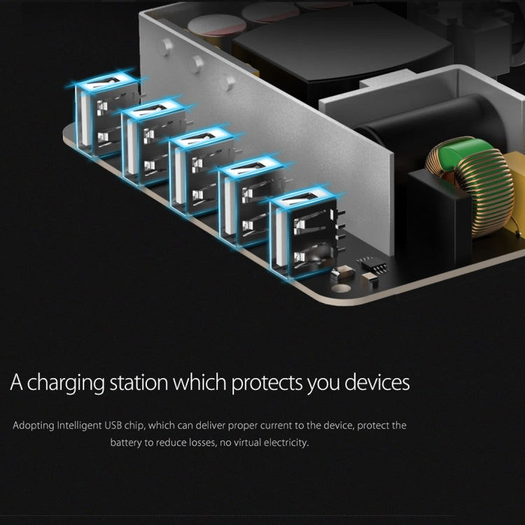 ORICO DUK-5P 40W 5 USB Ports Smart Charging Station with Phone & Tablet Stand, EU Plug – TPU