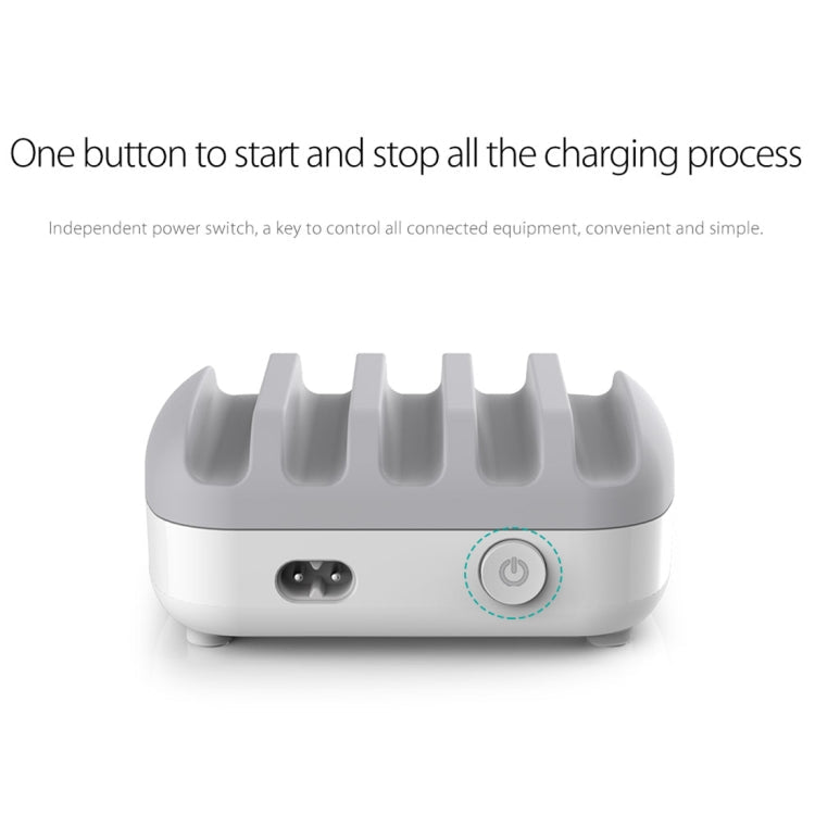 ORICO DUK-5P 40W 5 USB Ports Smart Charging Station with Phone & Tablet Stand, EU Plug – TPU