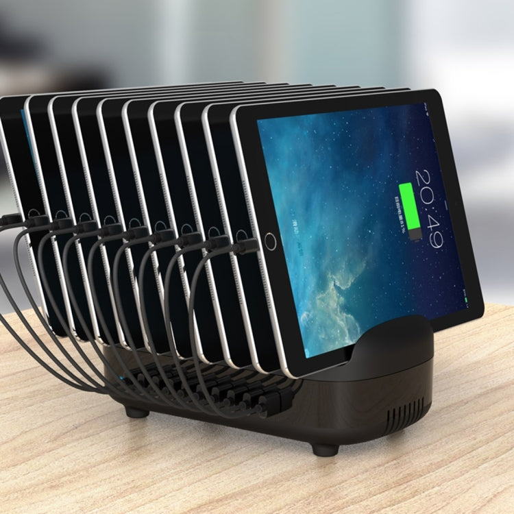 ORICO Stand – DUK-10P 120W 10 USB Ports Smart Charging Station with Phone & Tablet... UK Plug(Black) Black