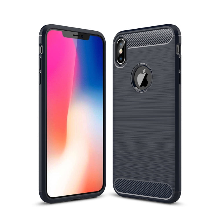 Case – Shockproof (iPhone XS Max Brushed Texture) For iPhone XS Max Navy Blue
