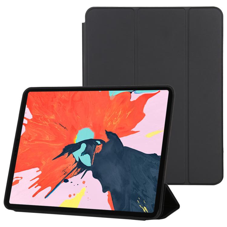 Horizontal Flip Solid Color Leather Case for iPad Pro 12.9 inch (2018), with Three-folding Holder & Wake-up / Sleep Function, For iPad Pro 12.9 inch (2018) For iPad Pro 12.9 inch (2018) Black