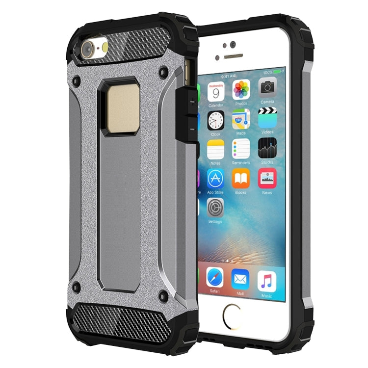 Tough Armor TPU + PC Combination Case for iPhone SE & 5 & 5s – TPU, For 5 & iPhone 5S & iPhone SE For 5 & iPhone 5S & iPhone SE Grey