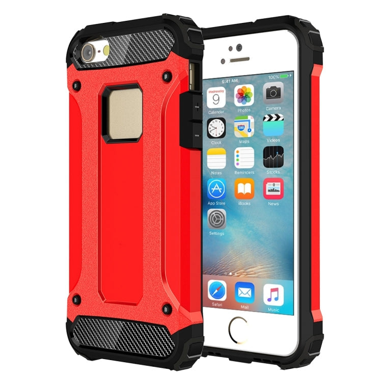 Tough Armor TPU + PC Combination Case for iPhone SE & 5 & 5s – TPU, For 5 & iPhone 5S & iPhone SE For 5 & iPhone 5S & iPhone SE Red