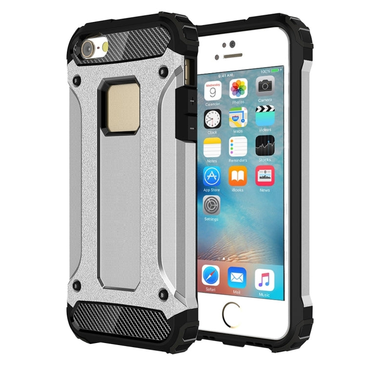 Tough Armor TPU + PC Combination Case for iPhone SE & 5 & 5s – TPU, For 5 & iPhone 5S & iPhone SE For 5 & iPhone 5S & iPhone SE Silver