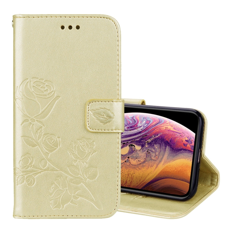 Case – Leather (iPhone XS Max Rose Embossed) For XS Max Gold