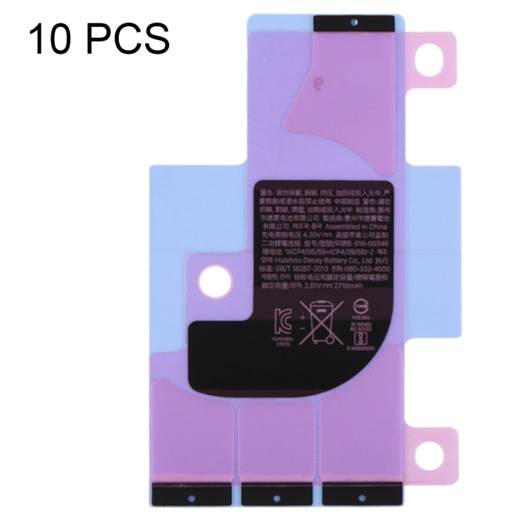 10 PCS Battery Adhesive Tape Stickers for iPhone XR, For iPhone XR For iPhone XR