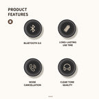 Wireless Headset – Bluetooth 5.0, HiFi Bass Sound