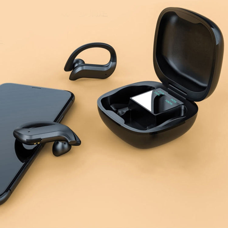 258 Wireless Ear-mounted Bluetooth Earphone with Charging Box & Digital Display, Support Touch & HD Call & Voice Assistant & NFC, MD03 Black, 258 White MD03 Black Black