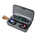 F9-5C Bluetooth Earphones – Four-bar Breathing Light + Digital Display Noise Reduction Bluetooth... F9-5C Four-bar Light with Strap Black Black
