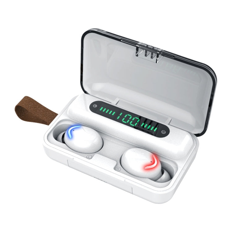 F9-5C Bluetooth Earphones – Four-bar Breathing Light + Digital Display Noise Reduction Bluetooth... F9-5C Four-bar Light with Strap White White