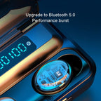 F9-5C Bluetooth Earphones – Four-bar Breathing Light + Digital Display Noise Reduction Bluetooth...