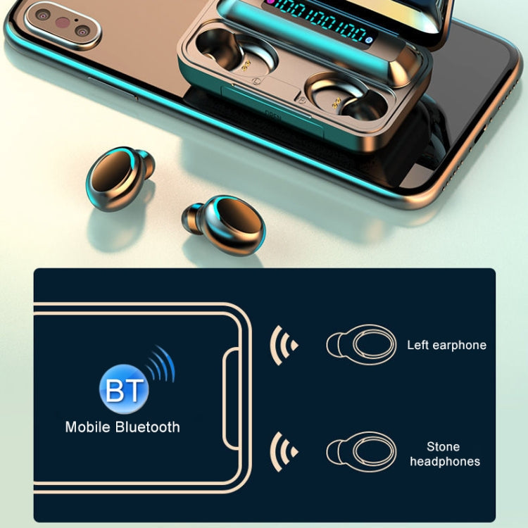 F9-5C Bluetooth Earphones – Four-bar Breathing Light + Digital Display Noise Reduction Bluetooth...
